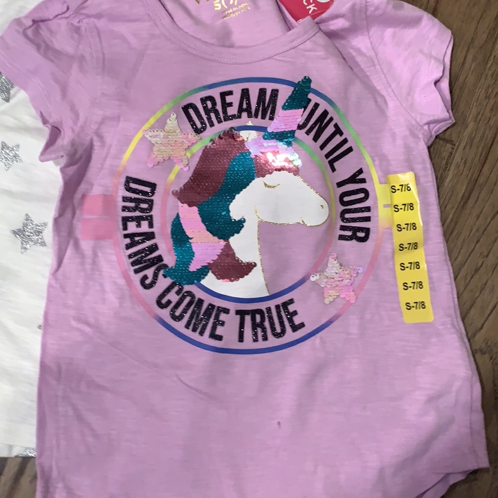 Vigoos Girls T-Shirts 3 pack size 7/8 NWT - Picture 2 of 6